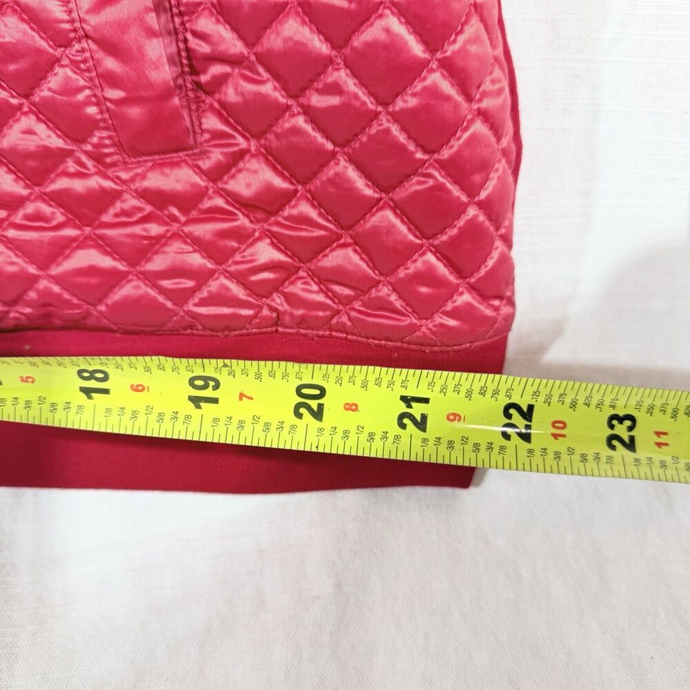 Lauren Ralph Lauren Vest Women's L Red Quilted Full Zip LRL - Spots see pics - Picture 8 of 12
